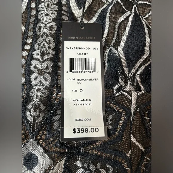 NWT BCBGMAXAZRIA Alese Floral Geometric Pattern Midi Dress - Picture 8 of 10